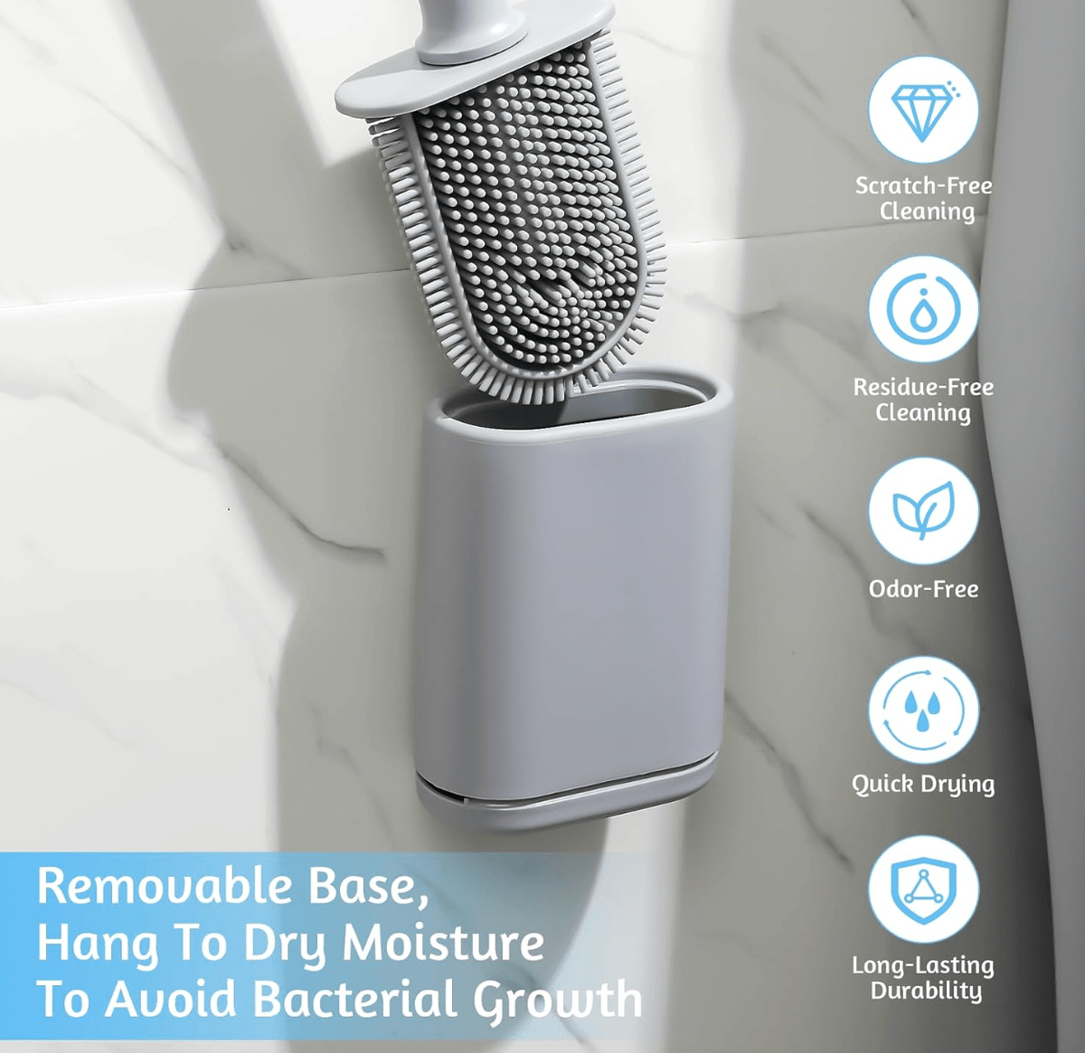 Silicone Toilet Brush with Holder - General Mart