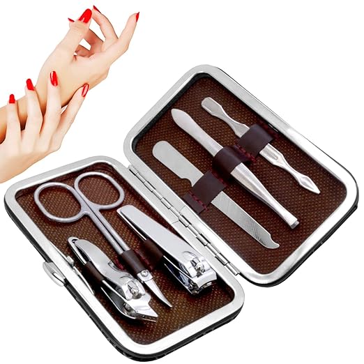 SJ 6 in 1 Nail Art Clipper Pedicure Manicure Tweezer Cutter Earpick Tool Set - 29 - General Mart