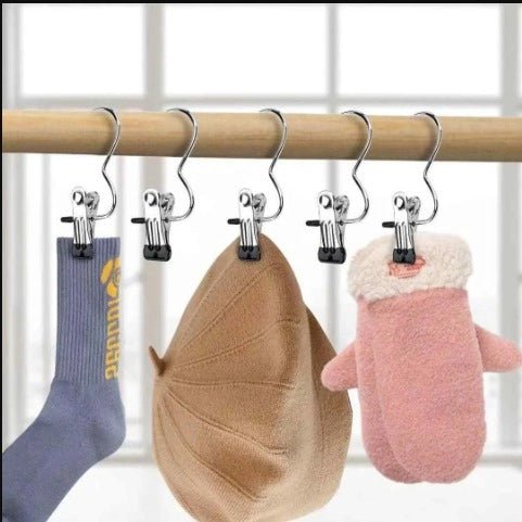 Stainless Steel Hangers with Clips Stylish 10pcs (Pack of 1) - General Mart